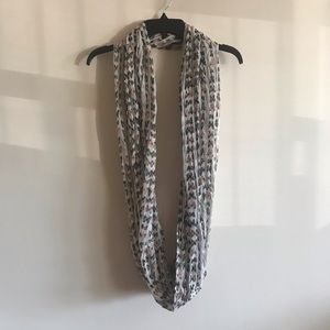 White infinity Scarf winter butterfly pattern